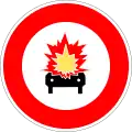 No vehicles carrying explosives