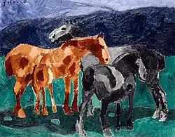 Francis Picabia, 1911, Horses, oil on canvas, 73.3 x 92.5 cm, Musée National d'Art Moderne, Centre Georges Pompidou, Paris – Post-Impressionism