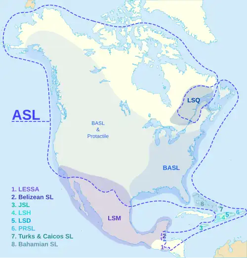 Francosign languages of North America
