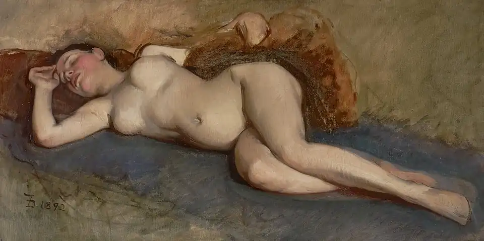 Reclining Nude (1892), oil on canvas, Indianapolis Museum of Art at Newfields
