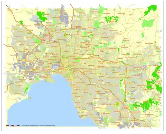 Map of Melbourne, Australia