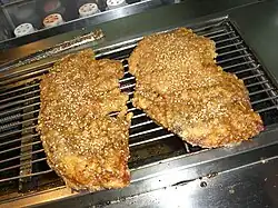 Fried chicken cutlets at the Shilin Night Market in July 2007