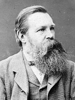 Head shot of Engels facing right