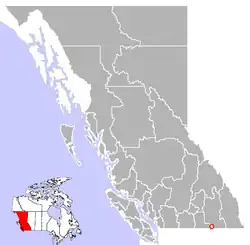 Location of Fruitvale in British Columbia