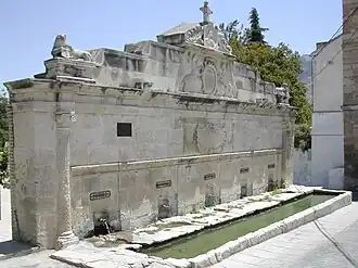 Fountain in the Plaza de Isabel II of La Guardia in Jaén, the work of Francisco del Castillo "El Mozo" (1566).