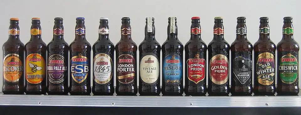 An assortment of Fuller's bottles