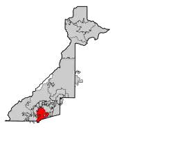 Location in Fulton County and the state of Georgia