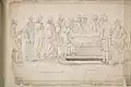 Funeral of R.R. Jones at St Asaph, Ellis Owen Ellis, drawing, 34 x 48&nbsp;cm, from the "Illustrated life of Richard Robert Jones"