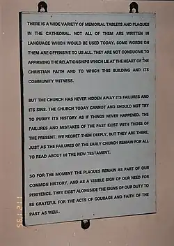 Explanatory statement regarding plaques in 1995