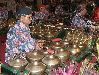 A gamelan player