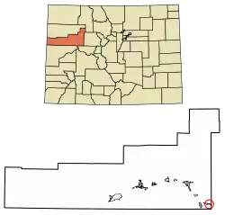 Location of the Catherine CDP in Garfield County, Colorado.