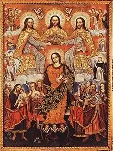 Gaspar Miguel de Berrío. Coronation of the Virgin, 18th century.