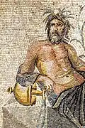 Mosaic of a reclining elderly river god