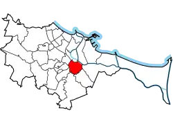 Location of Śródmieście within Gdańsk
