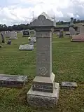 Joseph Lightburn is buried at Broad Run Baptist Church Cemetery near Lightburn, West Virginia.