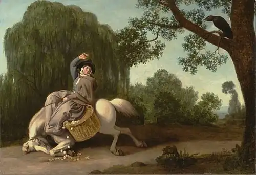 The Farmer's Wife and the Raven (1786), oil on millboard, 67.3 x 97.8&nbsp;cm., Yale Center for British Art