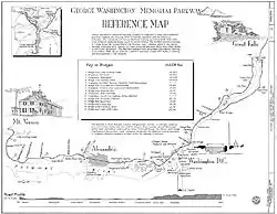 Schematic map of the George Washington Memorial Parkway (1994)