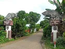 Entrance gate of keramba fish cultivation site.