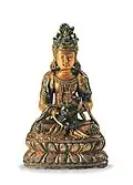 Gilt-bronze Seated Avalokitesvara Bodhisattva. 14th century, Goryeo dynasty.