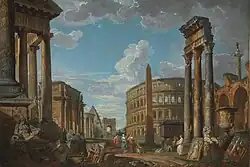 Belvedere Torso (foreground at right) in a capriccio by Giovanni Paolo Panini.