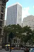 View from 40th Street and Fifth Avenue, New York Public Library in foreground