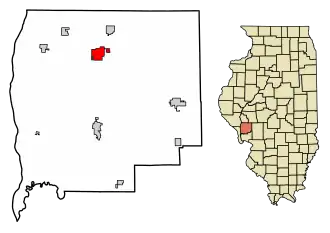Location of White Hall in Greene County, Illinois.