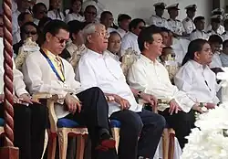 Groundbreaking ceremony for the new campus. In attendance were Vice President Noli de Castro, academy founder Capt. Gregorio Oca, AJSU president Yoji Fujisawa and DOLE secretary Marianito Roque.