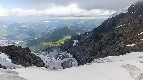 The Guggigletscher seen from the platform of the observatory