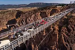 Gullwing group convention 2021 with 300 SL cars on bridge