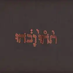 A brown digipack cover to a Compact Disc with gold foil reading "תֹהוּ וָבֹהוּ".