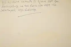 The back of the same photo with information.