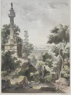 Sketch by Desprez showing the palace from a distance