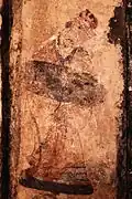 Mural painting of a male figure wearing wuguan (武冠), discovered in a Western Han dynasty (206 B.C. – 8 A.D.) tomb in Jinxiang County