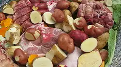 photo showing sliced meats and vegetables