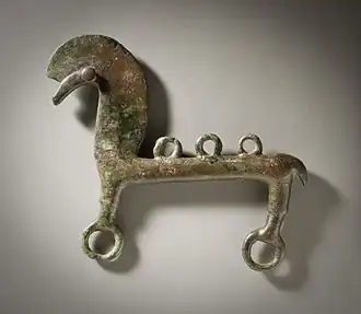 Bronze harness trapping in the shape of a horse. Villanovan, 9th–8th century BCE. LACMA.