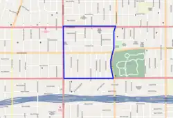 Harvard Heights, as delineated by the Los Angeles Times[1]