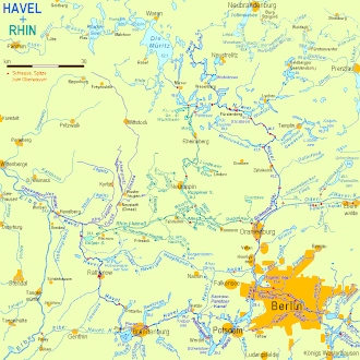 Map of the Havel River drainage