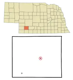 Location of Hayes Center, Nebraska