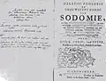 Hellish evil or horrible sin of sodomy. Pamphlet by the Reverend Henricus Carolinus van Bijler, Groningen, 1731.
