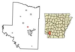 Location of Oakhaven in Hempstead County, Arkansas.