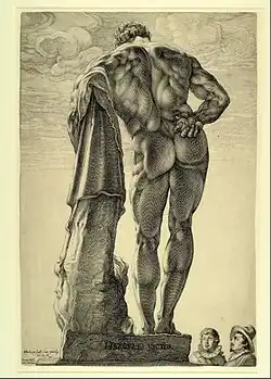 Engraving of the Farnese Hercules, c. 1598