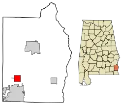 Location of Newville in Henry County, Alabama.