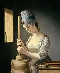 Henry Robert Morland, Domestick Employment, The Butter Churner, Private Collection