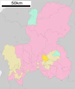 Location of Hichisō in Gifu Prefecture