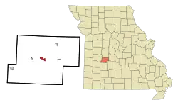 Location of Hermitage, Missouri