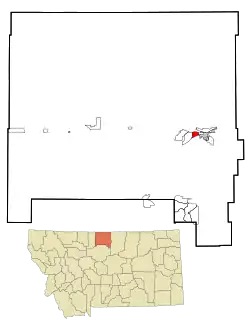 Location of West Havre, Montana