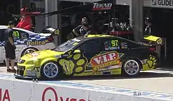 The Holden VF Commodore of Shane van Gisbergen at the 2013 Clipsal 500 Adelaide.