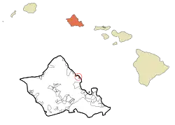Location in Honolulu County and the state of Hawaiʻi