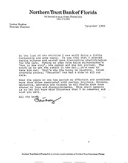 Lindsey Hopkins Letter