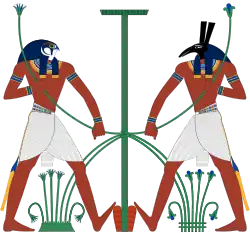 Her-sema-tawy, a form of Horus represented tying upper and lower Egypt together with Set